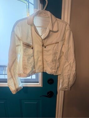 We the free Women's White Zip-Front Jacket
